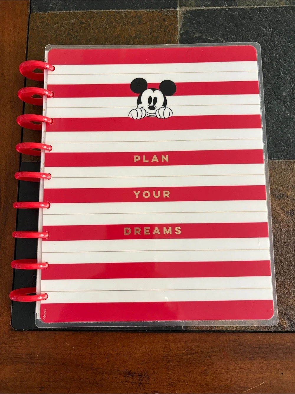 The Happy Planner- Mickey Mouse Red & White Stripe 12 Month undated Planner new